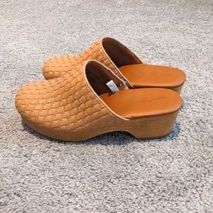 Never worn brown slip on shoes